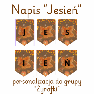 Napis "JESIEŃ" - Żyrafy